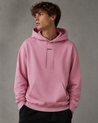 Bluza z kapturem BREND – Pink Essential Hoodie