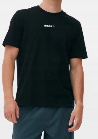 T-shirt brend z okrągłym dekoltem czarny