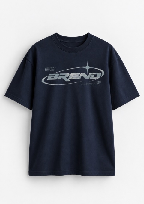 KOSZULKA Z DRÓTKIM REKAWEM NAVY FUTURE TEE. Męska modernity